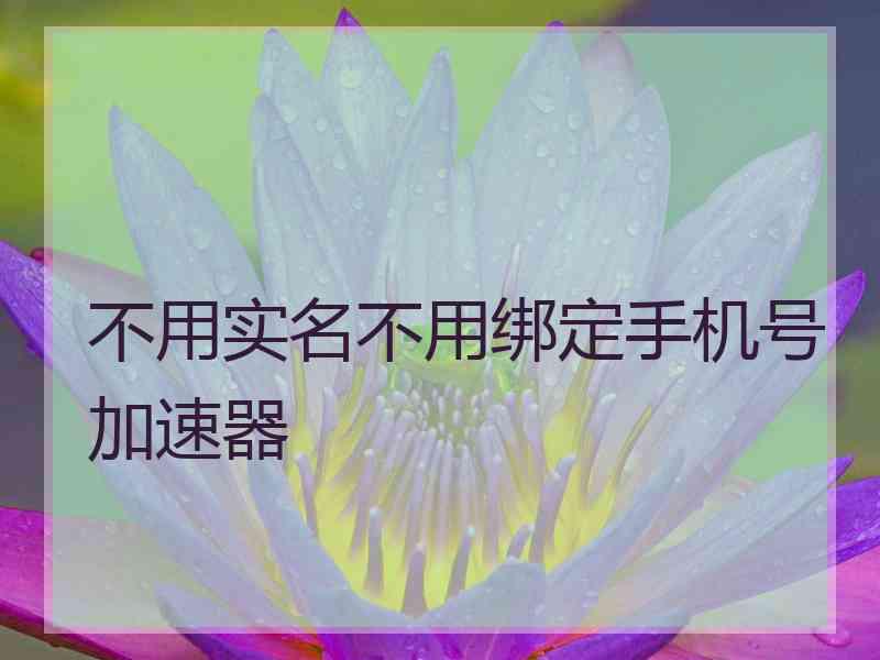 不用实名不用绑定手机号加速器