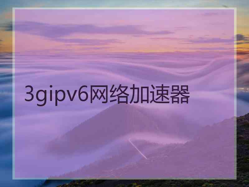 3gipv6网络加速器