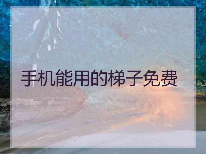 手机能用的梯子免费